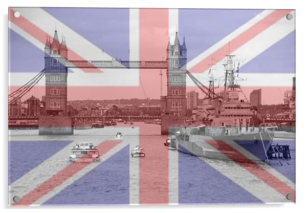 Tower Bridge 2012 HMS Belfast Acrylic by David French