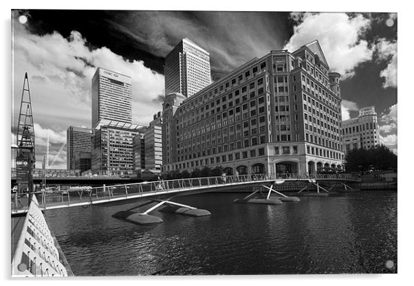 Canary Wharf Docklands bw Acrylic by David French