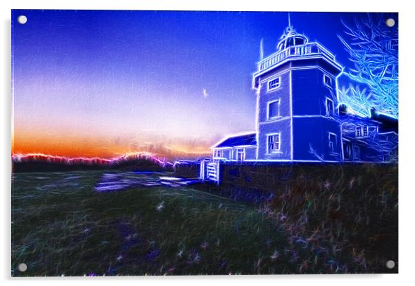 Trinity House Lighthouse Fractals Acrylic by David French