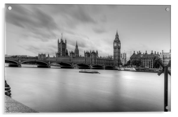 Big Ben and the houses of Parliament  bw Acrylic by David French