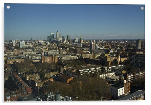 2013 Docklands London Skyline Acrylic by David French