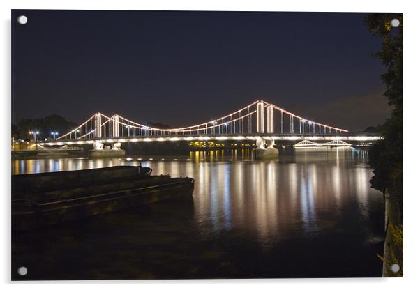 Chelsea Bridge Thames London Acrylic by David French