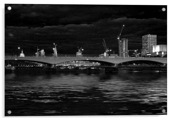 Waterloo  Bridge St Pauls London Acrylic by David French