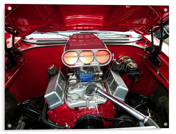 Classic Pontiac engine Acrylic by David French