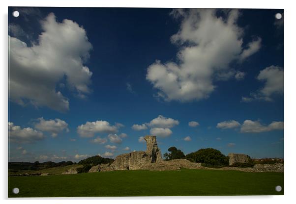 Hadleigh Castle Essex Acrylic by David French