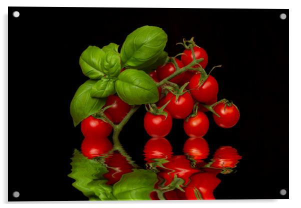 Cherry Tomatoes and Basil Acrylic by David French