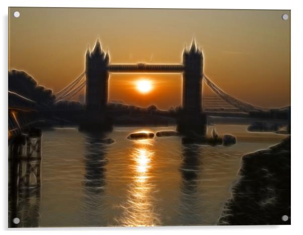 Sunrise Tower Bridge London Fractals Acrylic by David French