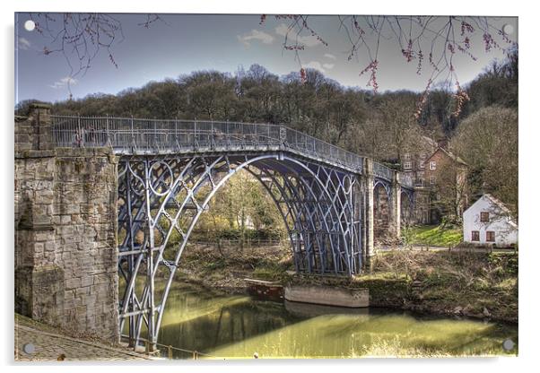 Ironbridge over the River Severn Acrylic by David French