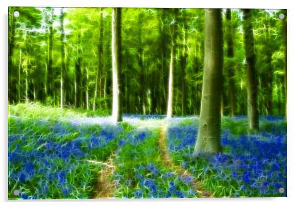 Bluebells at Westwoods Fractals Acrylic by David French