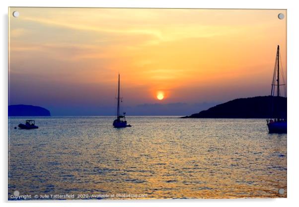 Sunrise in Es Cana Ibiza Acrylic by Julie Tattersfield