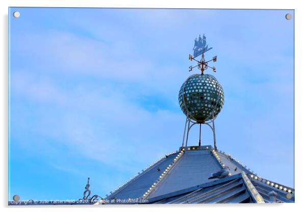 Brighton pier disco ball weather vane Acrylic by Julie Tattersfield