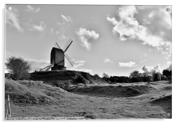 Brill windmill Oxfordshire landscape Acrylic by Julie Tattersfield