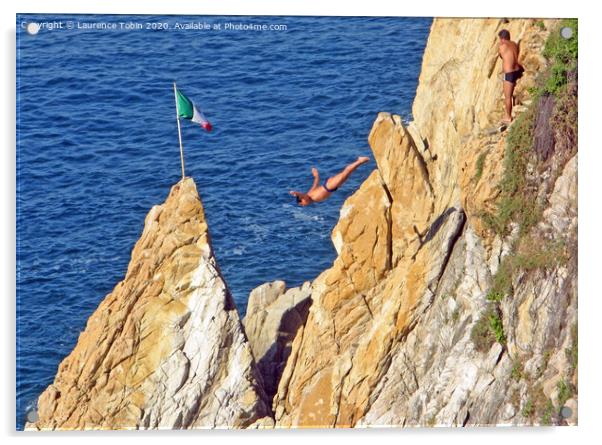 Cliff Divers at Acapulco Mexico Acrylic by Laurence Tobin