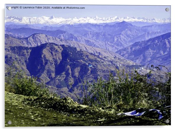 Himalayan Mountains above Simla, India Acrylic by Laurence Tobin
