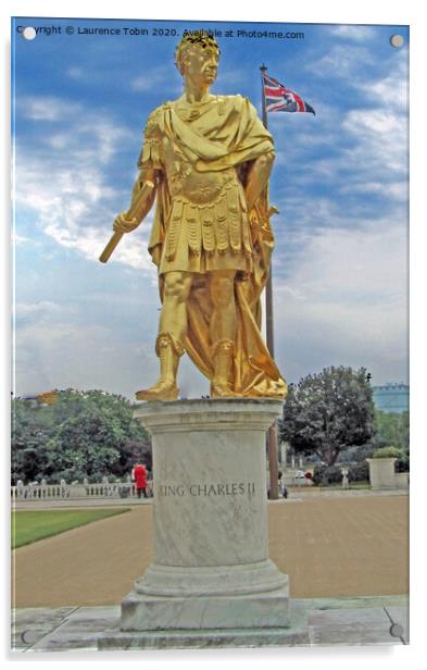 Charles II statue in Chelsea Acrylic by Laurence Tobin