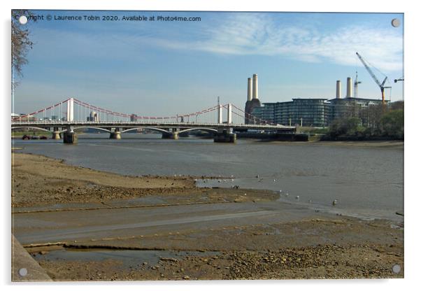 Chelsea Bridge and Battersea Power Station Acrylic by Laurence Tobin