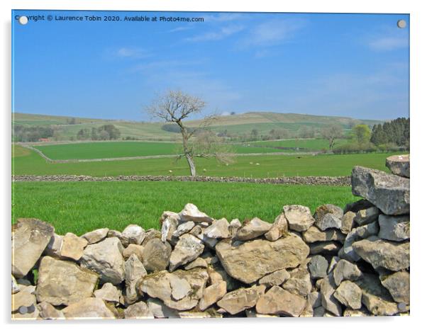 Yorkshire Stone Walls and Fields Acrylic by Laurence Tobin