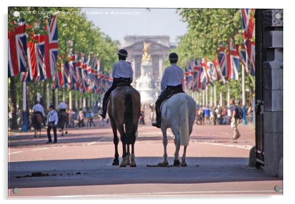 Mounted Police, Buckingham Palace Acrylic by Laurence Tobin