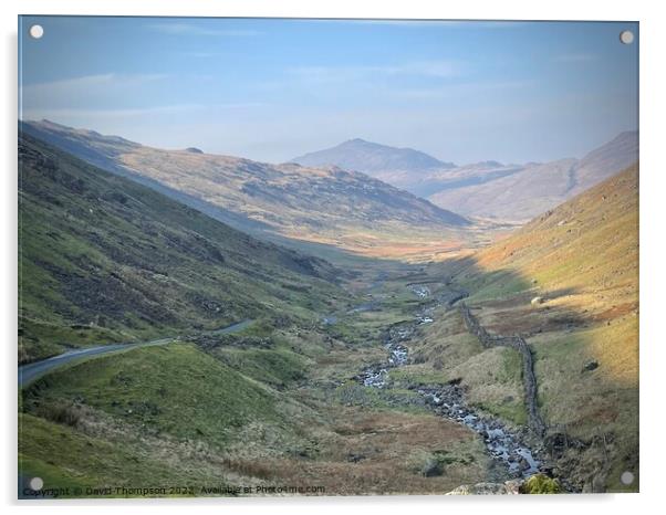 Hardknott Pass over to Wastater Acrylic by David Thompson