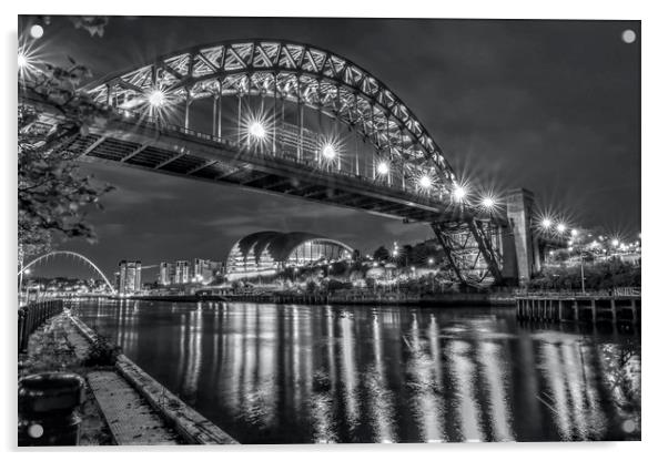 Newcastle Quayside Tyne Bridge Acrylic by David Thompson