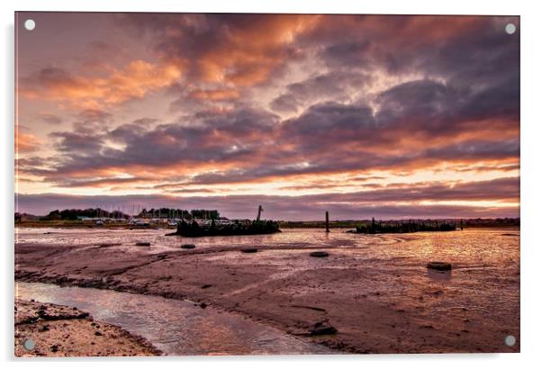 River Coquet Amble Shipwrecks Northumberland Coast Acrylic by David Thompson