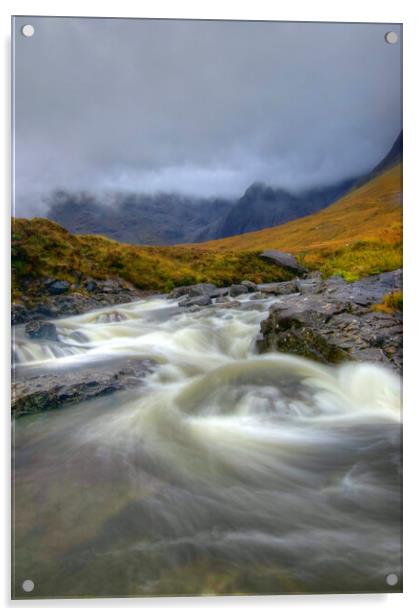 Fairy Pools Skye Scotland Acrylic by David Thompson