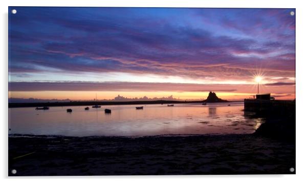 Holy Island  Northumberland Coast  Acrylic by David Thompson