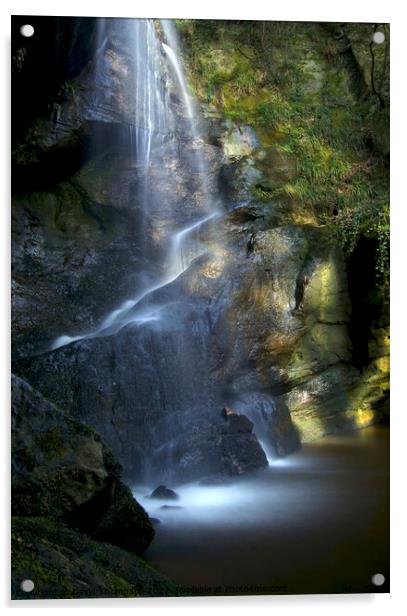 Routin Linn Waterfall  Northumberland Acrylic by David Thompson