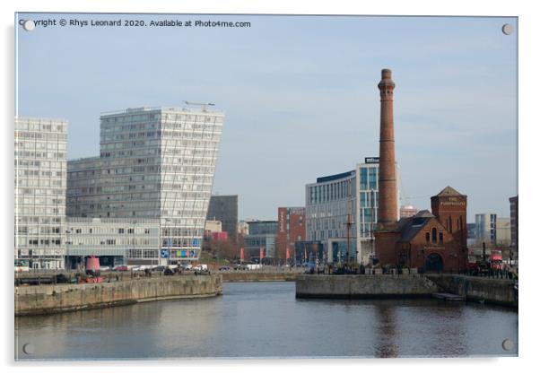 Liverpool waterfront, The pump house, albert dock Acrylic by Rhys Leonard
