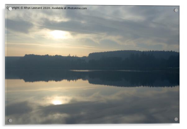 Perfect symmetrical reflection of redmires reservoir Acrylic by Rhys Leonard