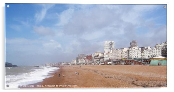  Sunny spring day on Brighton beach Acrylic by Maria Galushkina