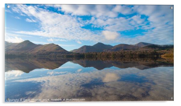 Autumn Reflections Derwent Water Acrylic by David Thomas