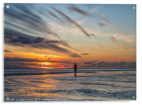 Radiant Antony Gormley Sunset Acrylic by David Thomas