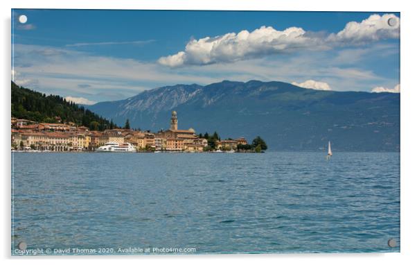 Majestic Beauty of Salo On Lake Garda Acrylic by David Thomas