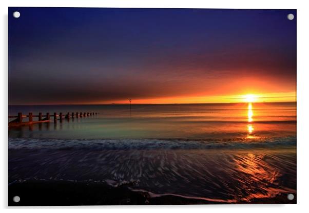 Portobello beach sunrise Acrylic by Philip Hawkins