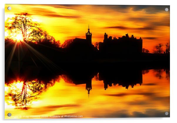 Linlithgow Palace sunset Acrylic by Philip Hawkins