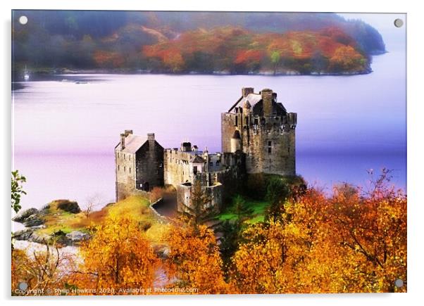 Eilean Donan Castle autumn view  Acrylic by Philip Hawkins