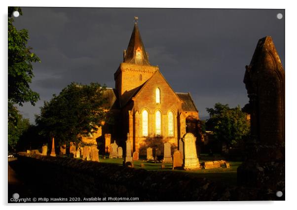 Dornoch Cathedral Acrylic by Philip Hawkins