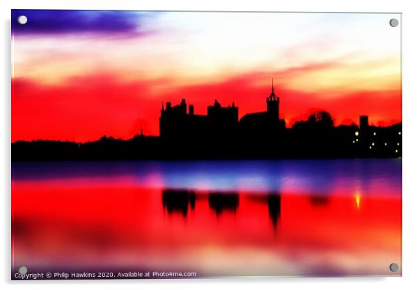 Linlithgow Palace silhouette Acrylic by Philip Hawkins