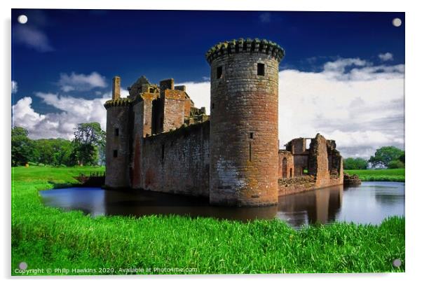 Caerlaverock Castle Acrylic by Philip Hawkins