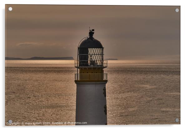 Rua Rheidh Lighthouse at sunset Acrylic by mary spiteri