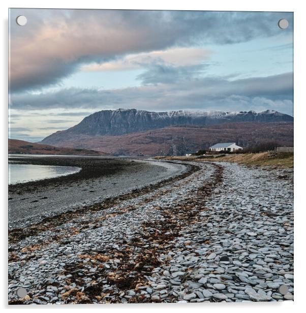 Ardmair Beach  Scotland Acrylic by mary spiteri