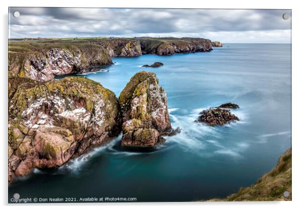 Majestic Granite Sea Cliff, Cairn-na-hilt Acrylic by Don Nealon