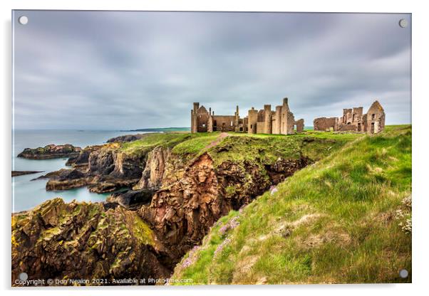 Slains Castle Acrylic by Don Nealon