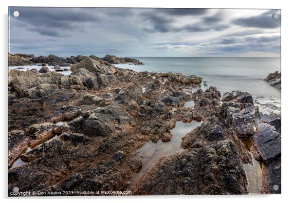Majestic Granite Rocks by the Sea Acrylic by Don Nealon