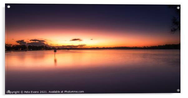 Evening at Maroochy River Acrylic by Pete Evans