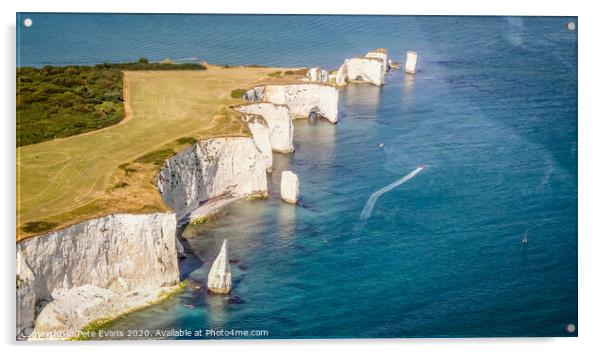 Old Harry Rocks Acrylic by Pete Evans