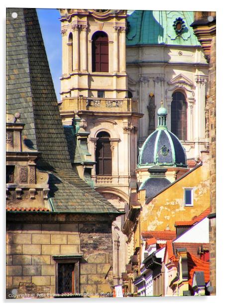 Buildings of Prague  Acrylic by Pete Evans