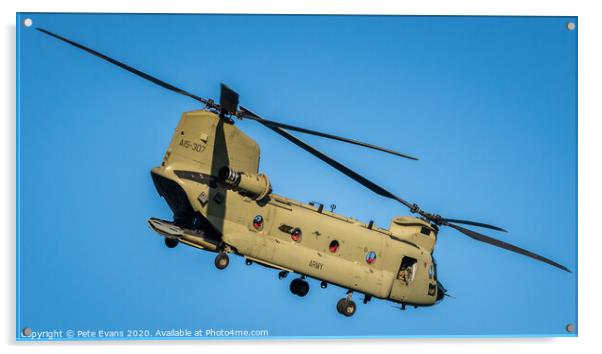 Australian Army CH 47 Chinook Acrylic by Pete Evans
