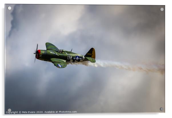 P47 Thunderbolt Flypast Acrylic by Pete Evans